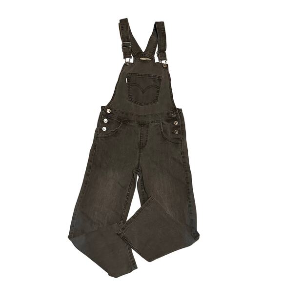 Levi's Silver Tab Charcoal Wash Denim Overalls Girls Size 12 - Picture 1 of 7